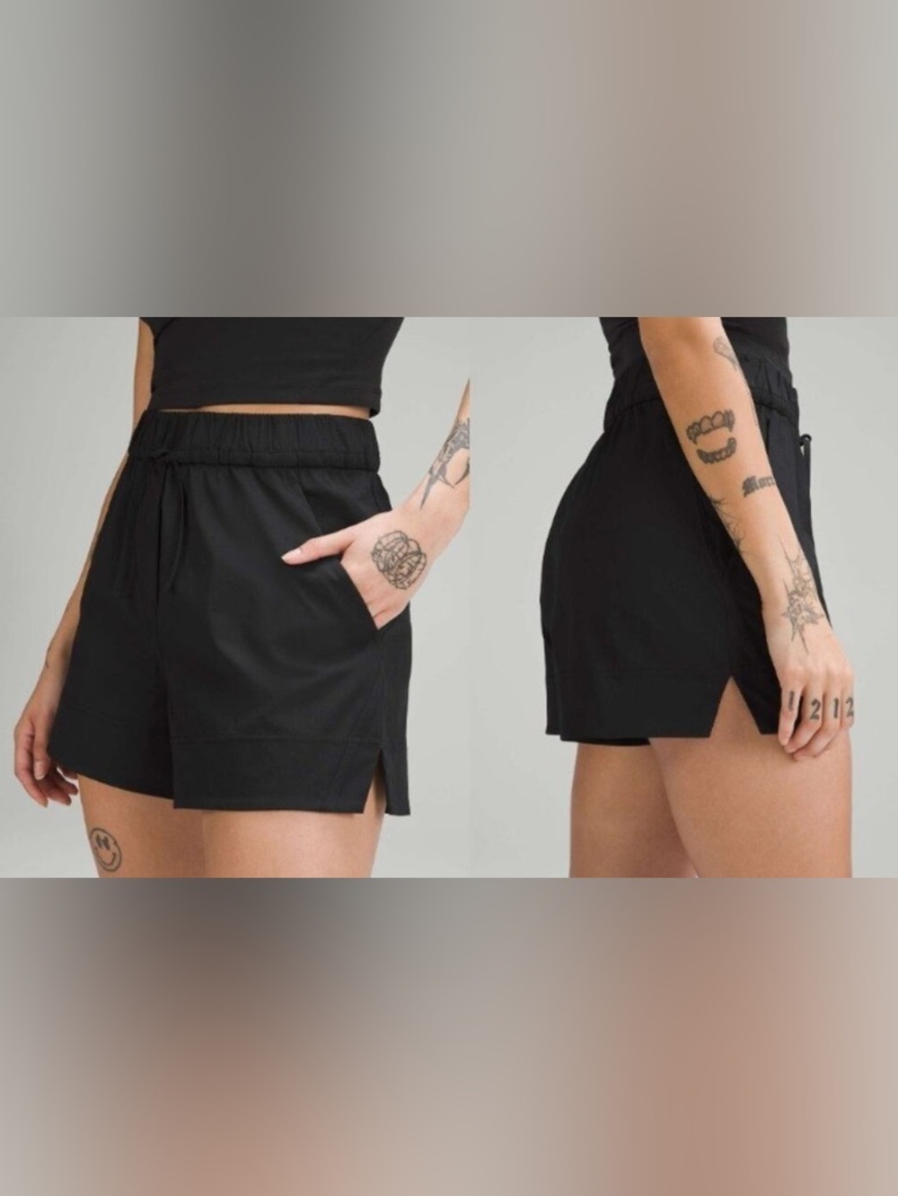 Lululemon Women's Cinchable Waist High Rise Woven Shorts 3.5" Inseam Black - S